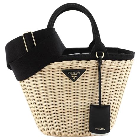 prada small basket tote|Prada wicker tote.